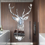 3D Deer Head Mirror Surface Stickers Multiple Sizes