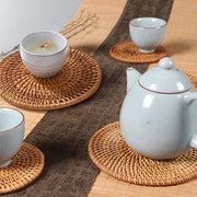 Natural Rattan Handwoven Coasters Set