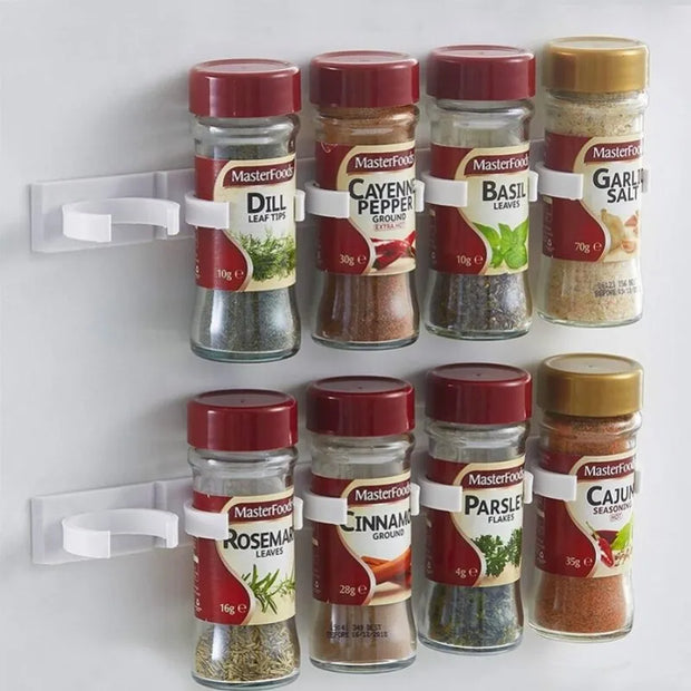 2pcs Kitchen Jar Rack Wall-Mounted Spice Holder