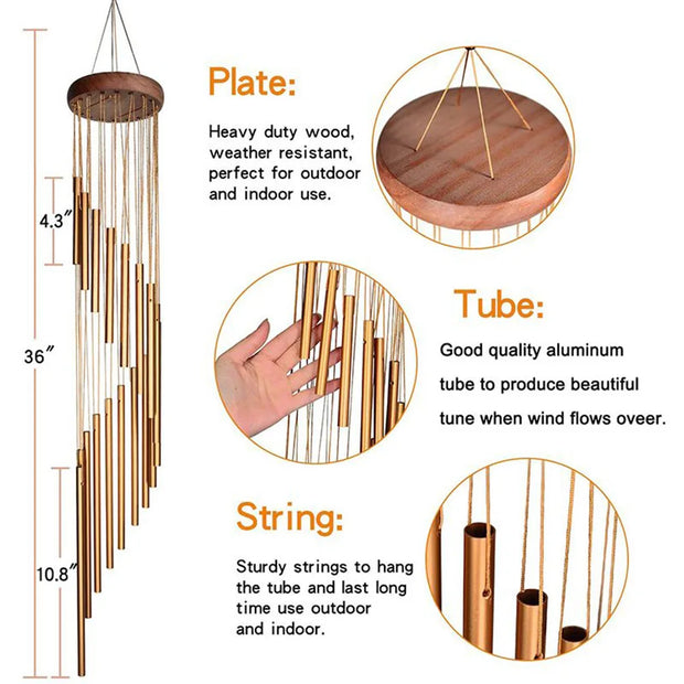 Musical Wind Chime 12 Tube Gold/Silver Bells