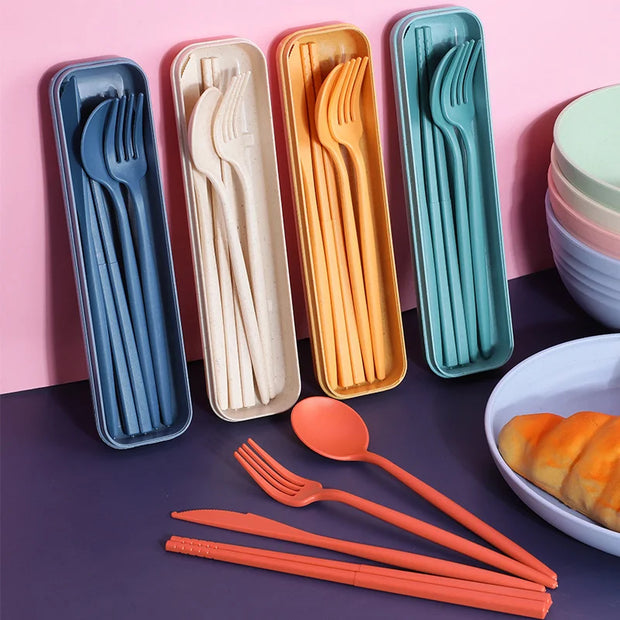 Portable Wheat Straw Travel Cutlery Set