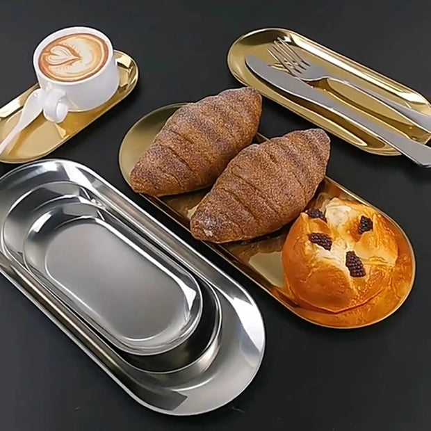 Stainless Steel Gold Dessert Plate