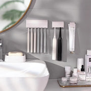 Punch-free Wall Toothbrush Holder & Toothpaste Storage Rack