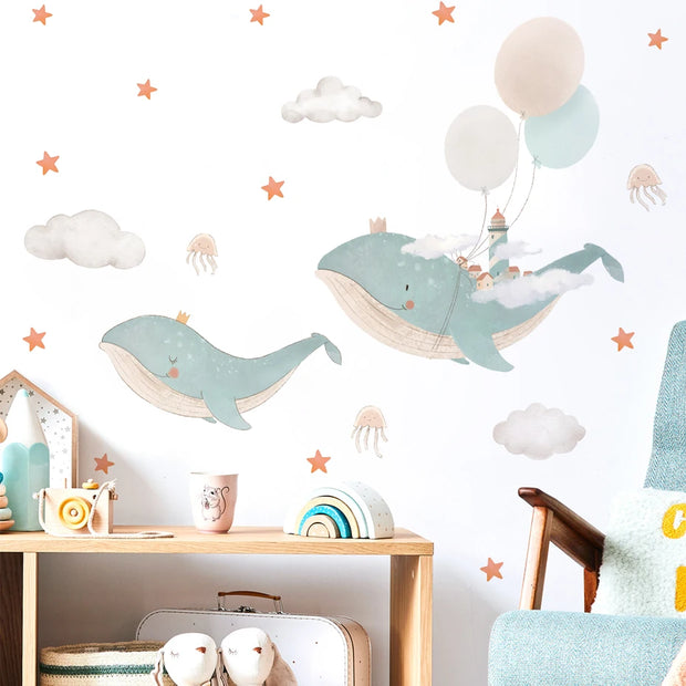 Whimsical Whale Wall Sticker