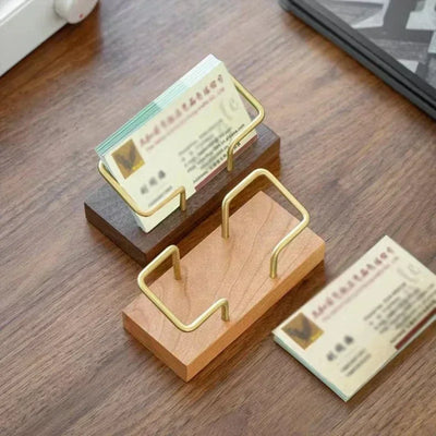 Wooden Business Card Holder Organizer