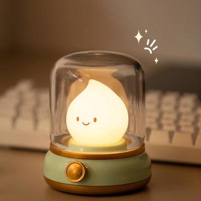 Mini Desktop LED Night Lamp USB Rechargeable Cute Cartoon Table Lamp