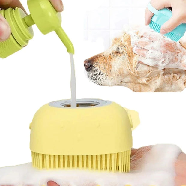 Pet Bath Brush with Silicone Comb