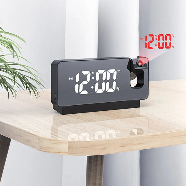 Projection Alarm Clock LED Digital Time Temperature Display