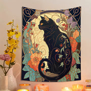 Psychedelic Black Cat Tapestry