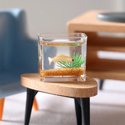 Glass Fish Tank Aquarium Dollhouse Ornament