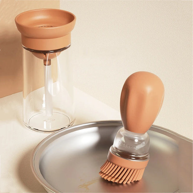 Portable Kitchen Oil Bottle with Silicone Brush