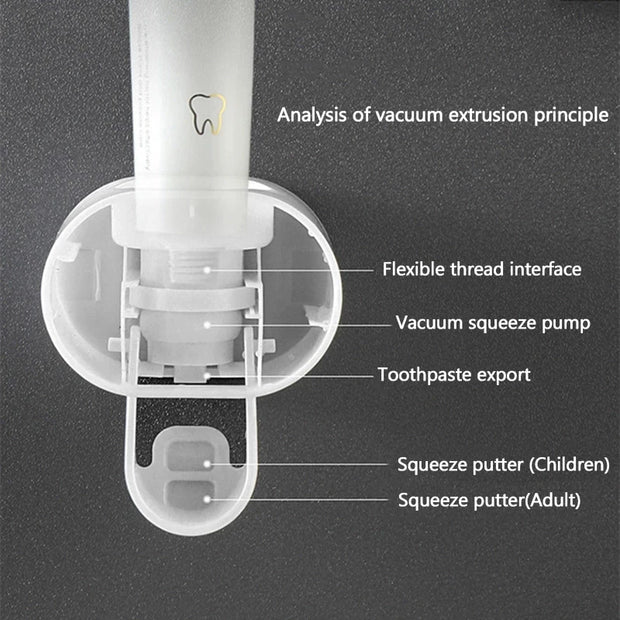 Automatic Toothpaste Dispenser with Toothbrush Holder