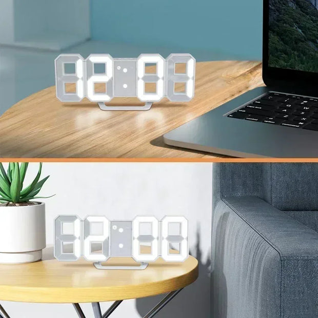 Adjustable Luminous Digital Desk Clock - Wall Mounted Decor