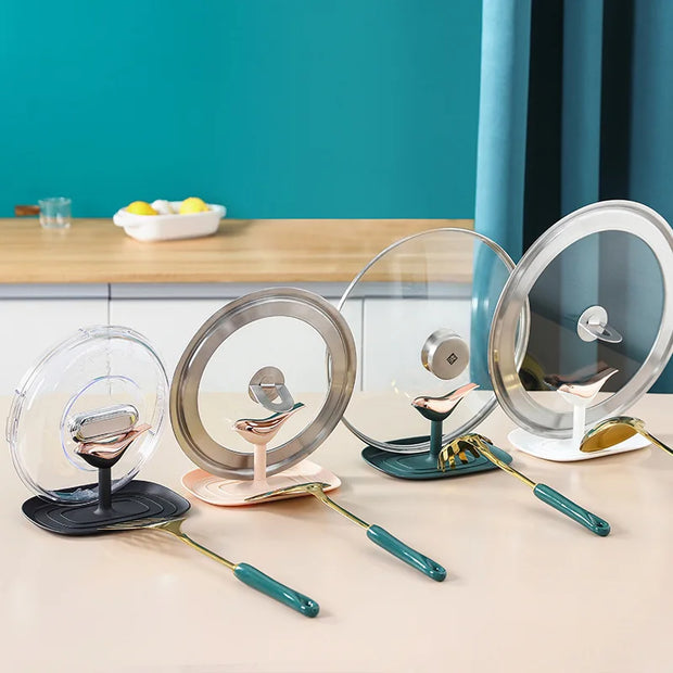 Kitchen Pot Lid Holder & Spoon Rest Organizer