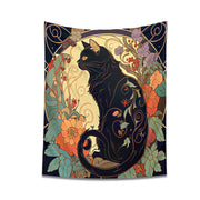 Psychedelic Black Cat Tapestry