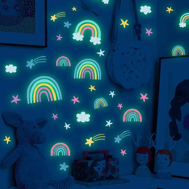 Fluorescent Rainbow Wall Stickers