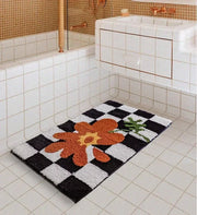 Soft Fluffy Grids Bathmat