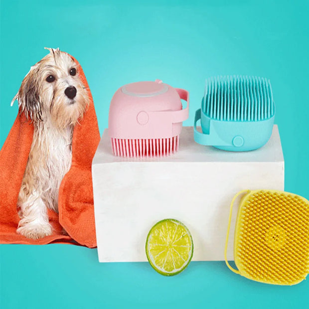 Pet Bath Brush with Silicone Comb