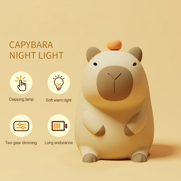 Cartoon Capybara Silicone Night Light