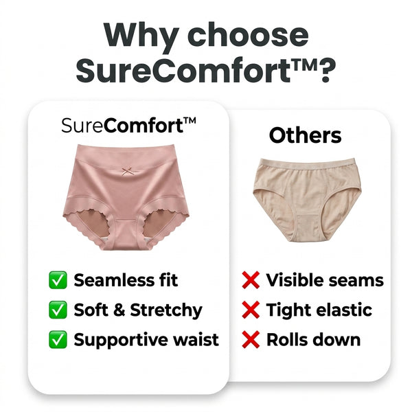 2 + 1 FREE TODAY  SureComfort™  Antibacterial, hygroscopic, odorless silk gynecological briefs