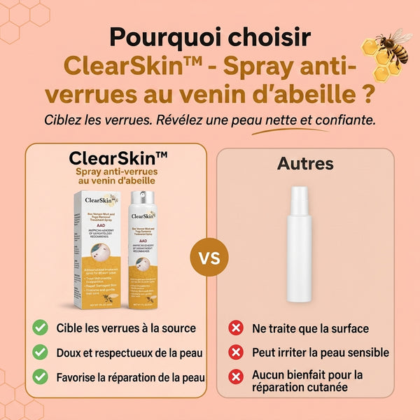 1 + 1 FREE TODAY  ClearSkin™ - Bee Venom Wart Removal Spray