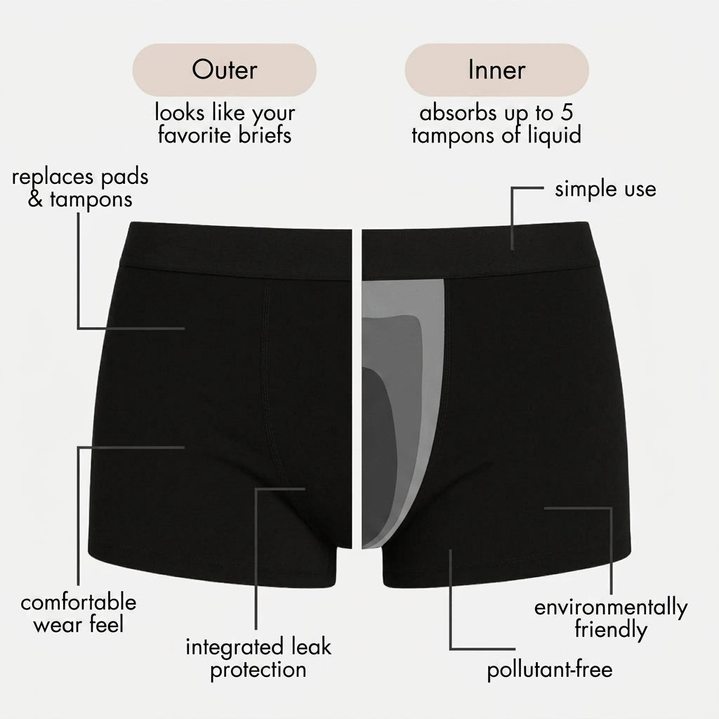 50% OFF TODAY | SecureFlow™ - Period Boxershorts