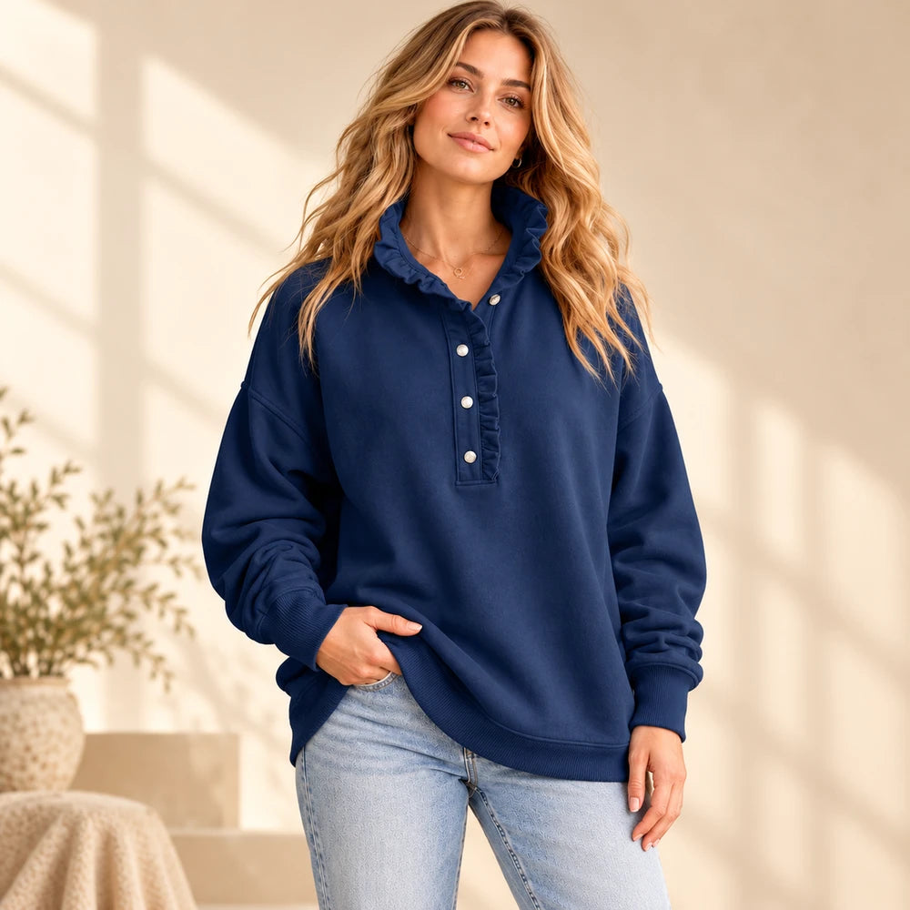 50% OFF TODAY | HenleyEase™ - Oversized Ruffle Sweatshirt
