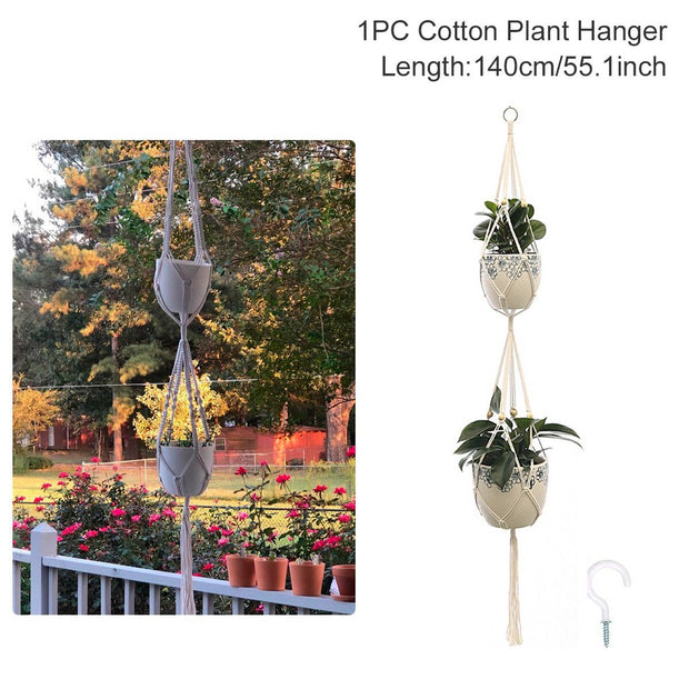 Handmade Macrame Plant Holder Cotton Various Styles