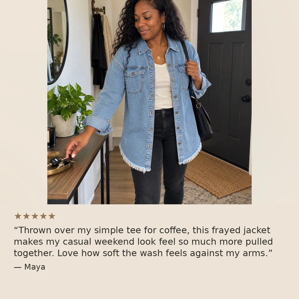 50% OFF TODAY | FrayLayer™ - Denim Shirt Jacket