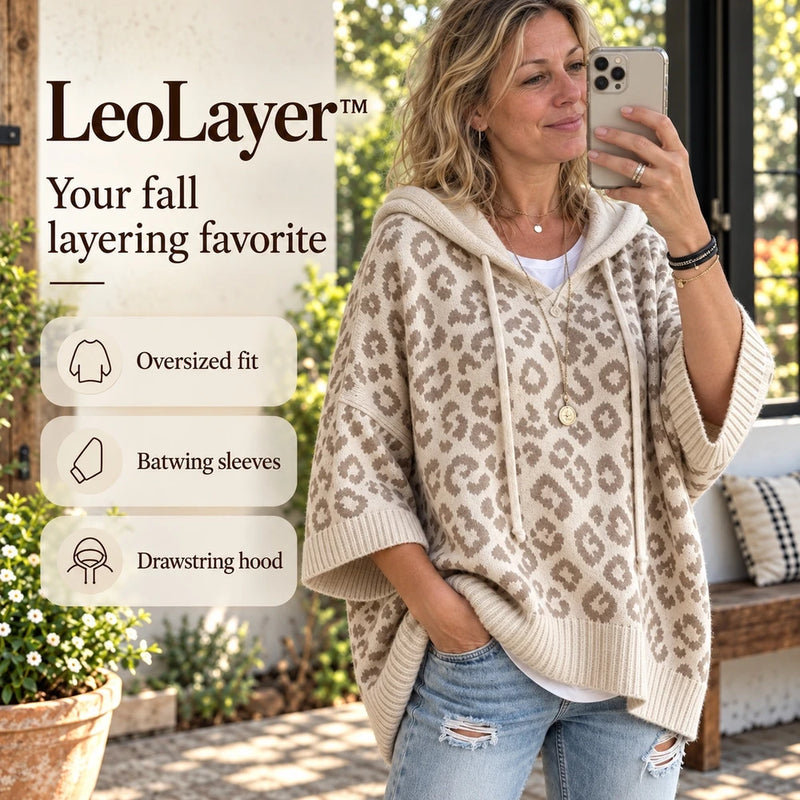 50% OFF TODAY | LeoLayer™ - Oversized Hooded Knit Top