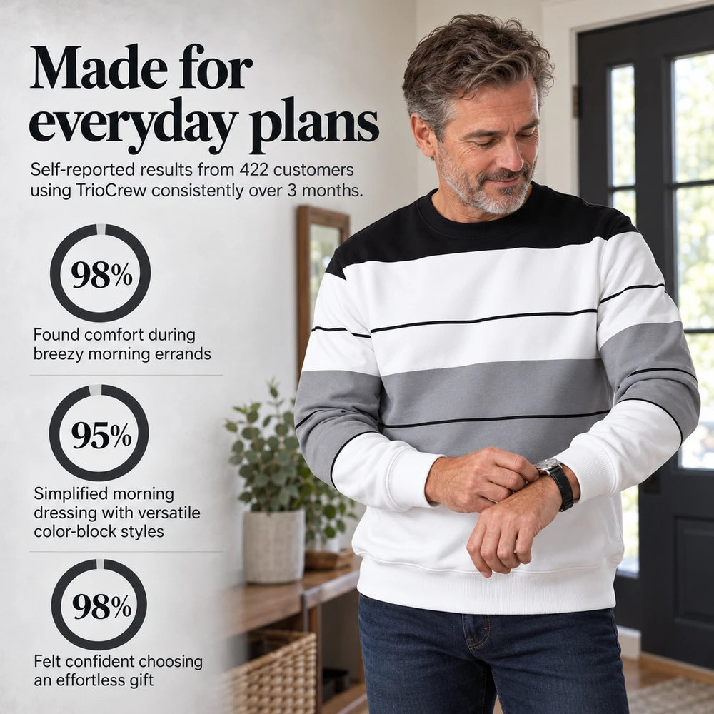 1+2 FREE TODAY | TrioCrew™ - Striped Colorblock Sweatshirt