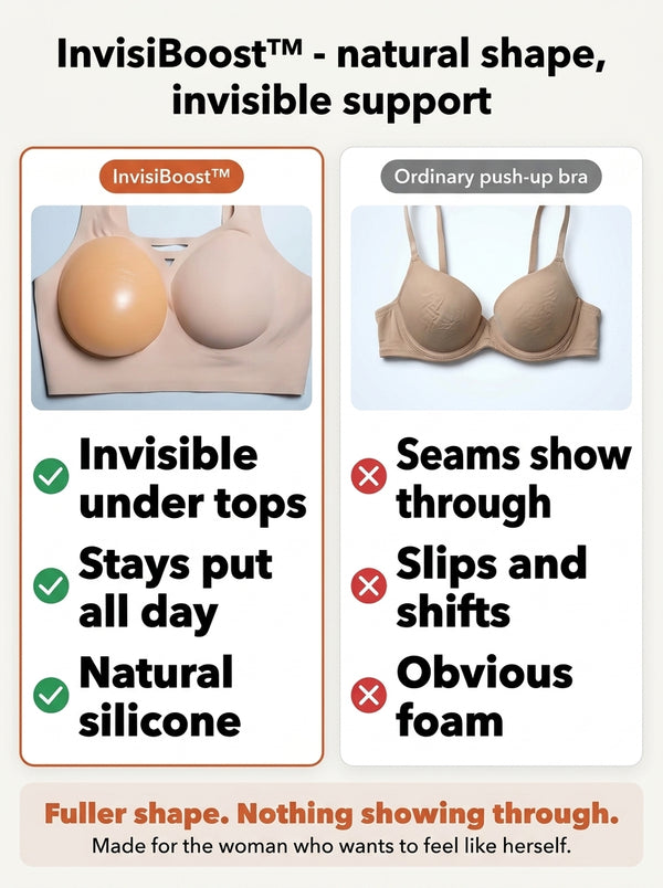 50% OFF TODAY  InvisiBoost™ - Silicone-Insert Seamless Bra