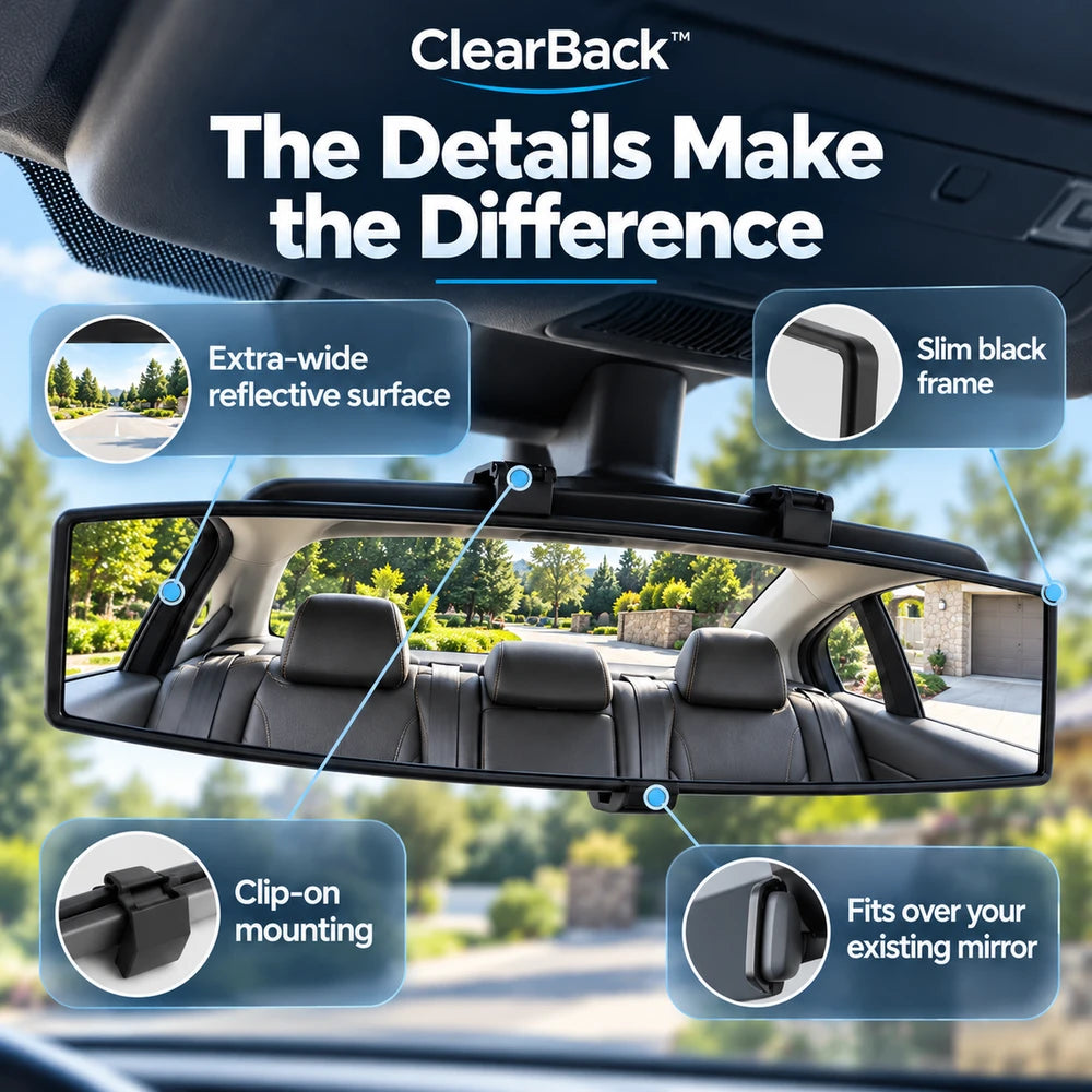 50% OFF TODAY | ClearBack™ - Panoramic Rearview Mirror