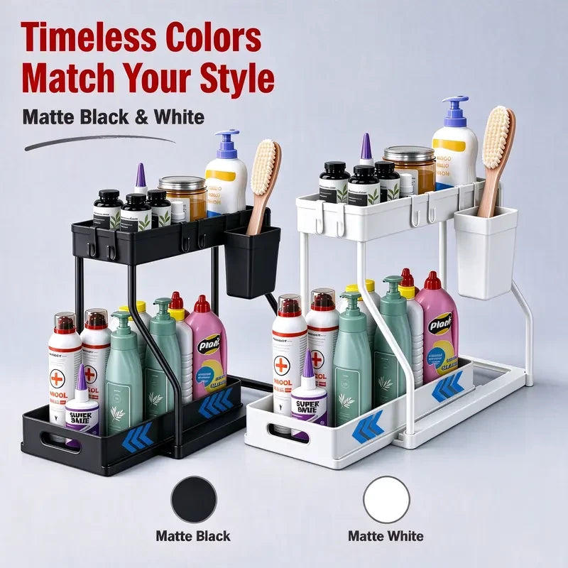 50% OFF TODAY | SinkGlide™ - 2-Tier Under-Sink Rack