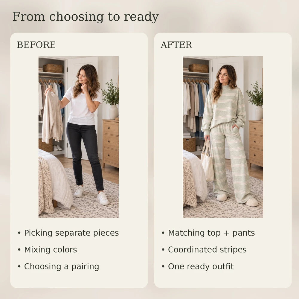 50% OFF TODAY | CozyMatch™ -  Striped Lounge Set