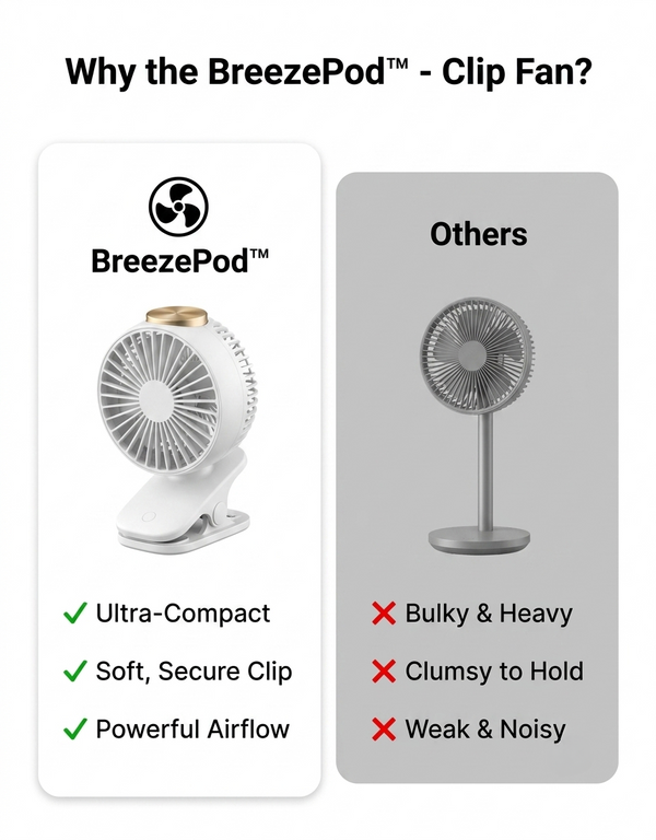 1 + 1 FREE TODAY  BreezePod™ - Clip Fan