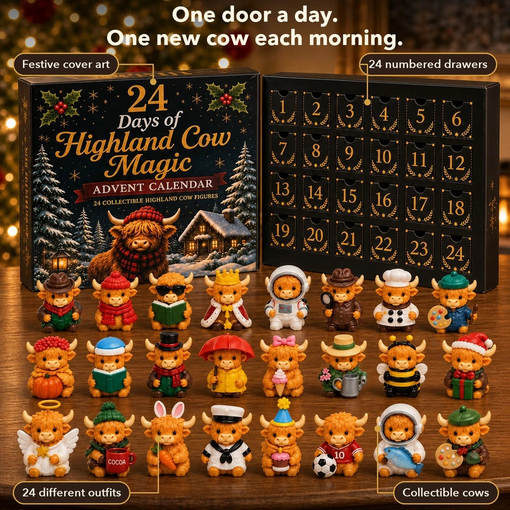 50% OFF TODAY | CowCollect™ - 24-Day Highland Cow Advent Calendar