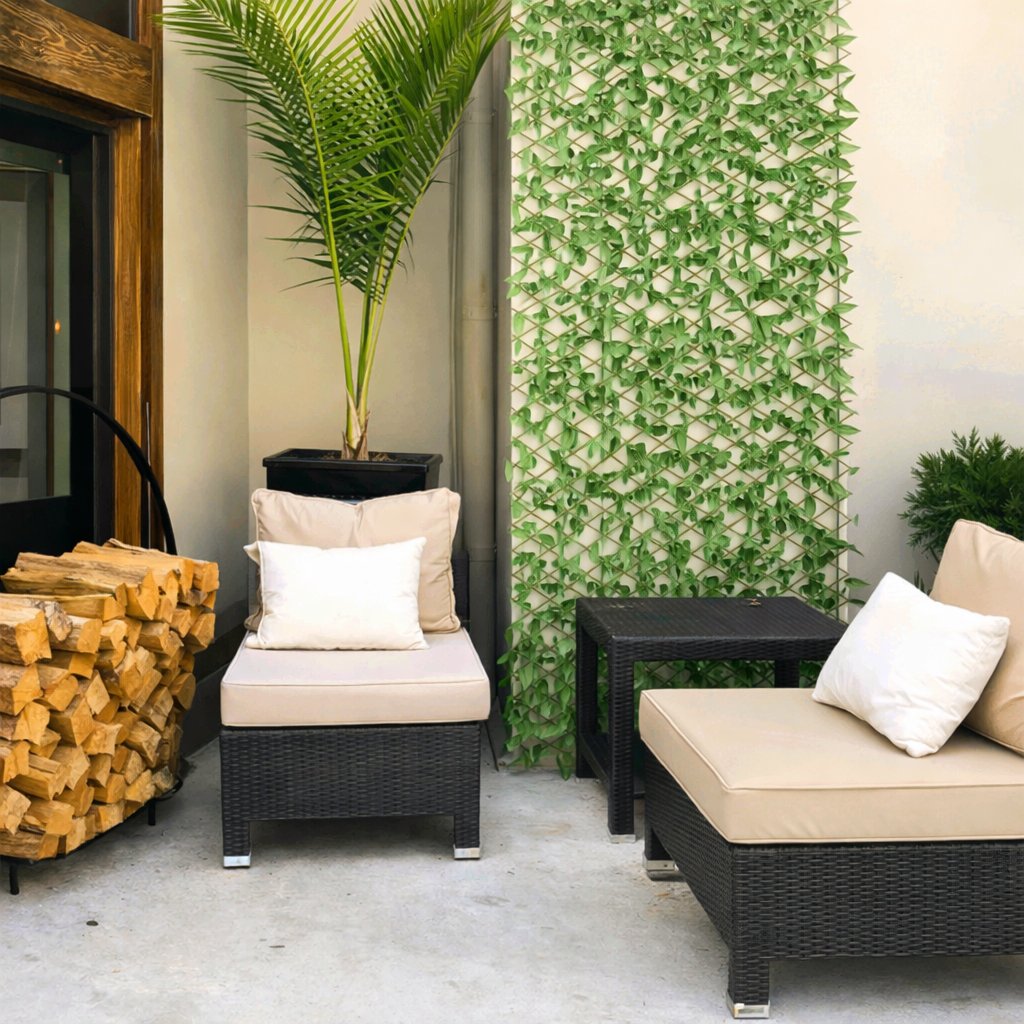 Patio sofa plant wall