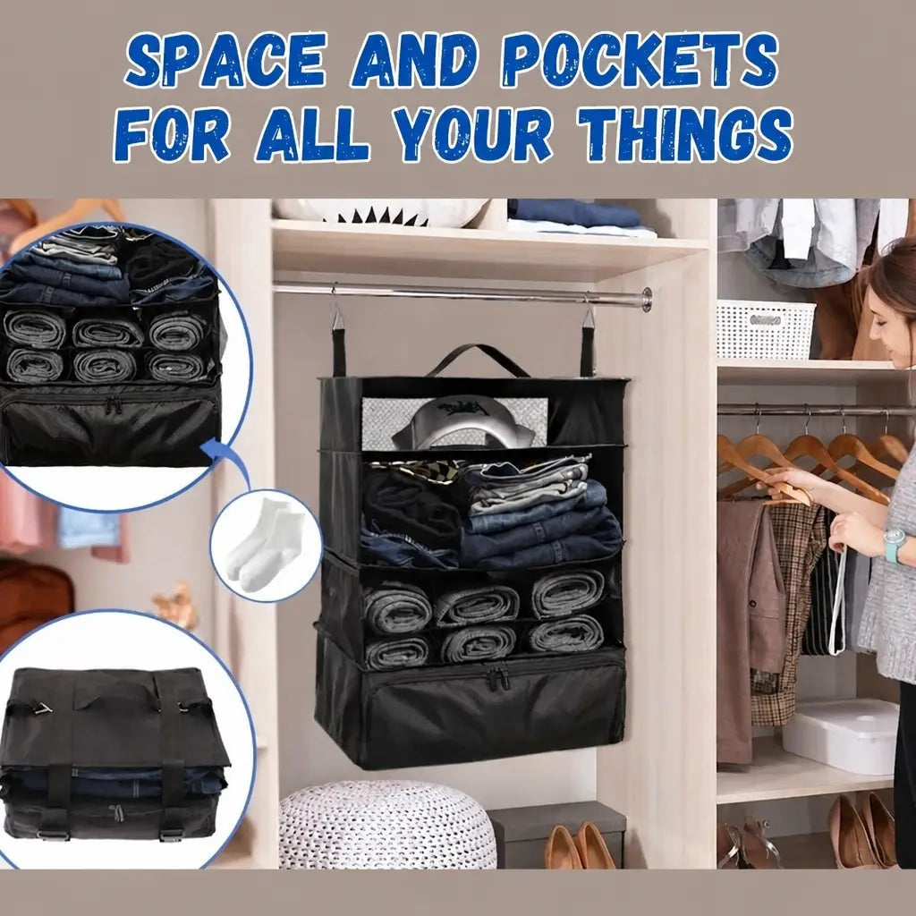 HangStorage™ space and pockets