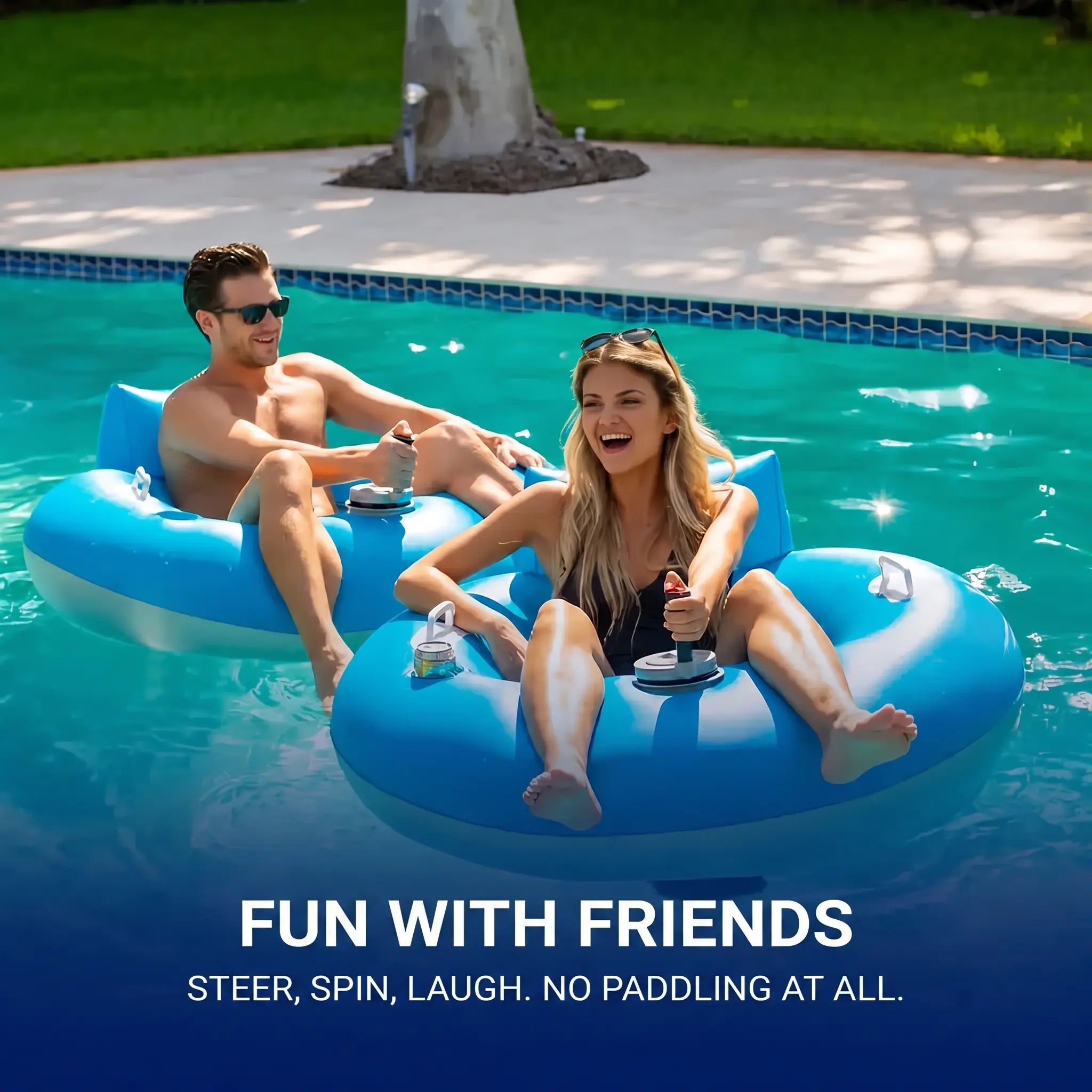 Fun with friends - steer, spin, laugh with no paddling at all