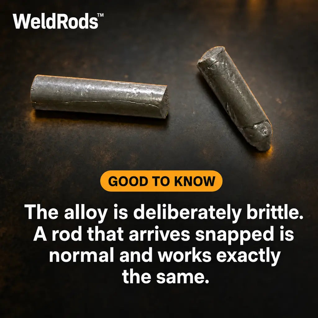 Good to know: the alloy is deliberately brittle