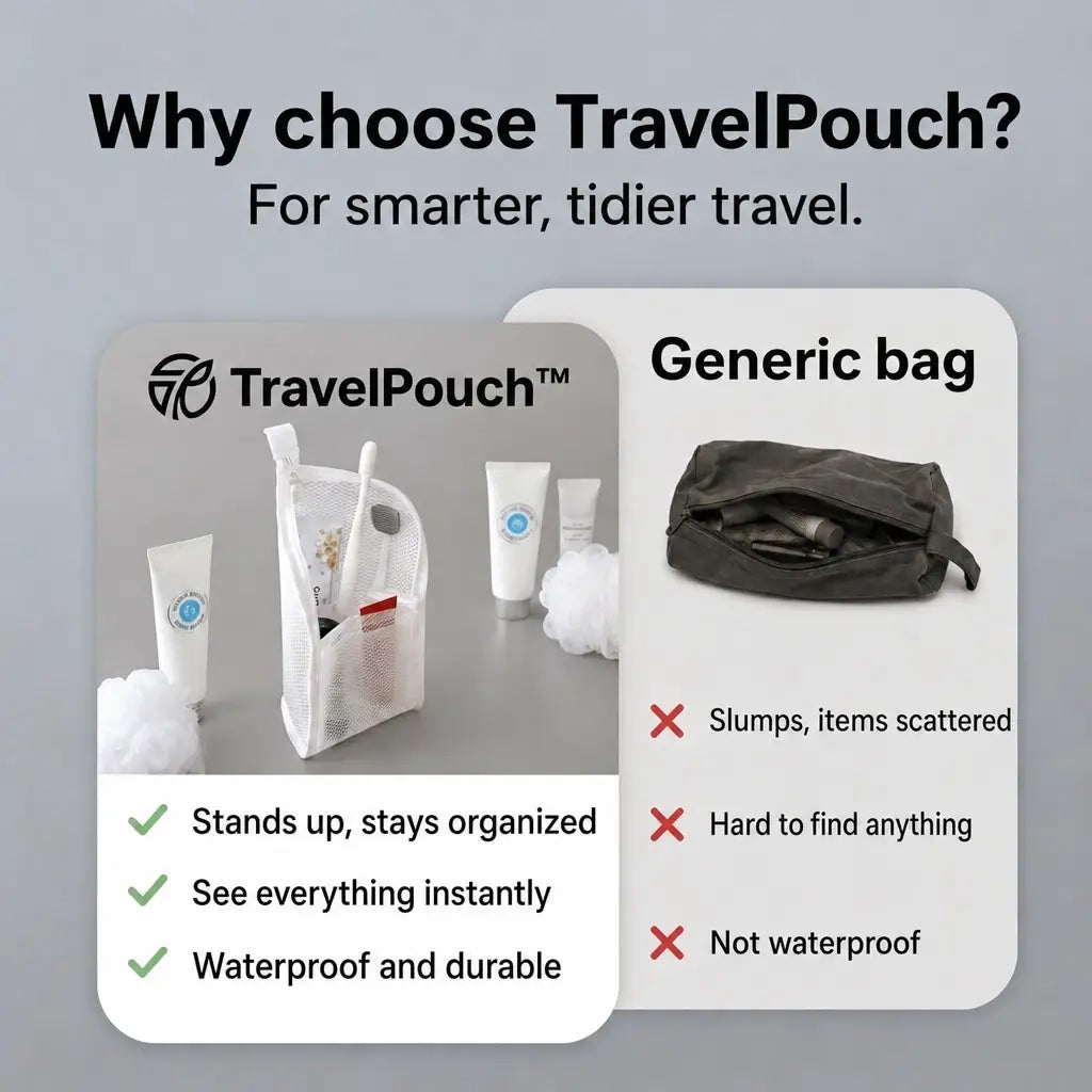 Why choose TravelPouch compared with a generic toiletry bag