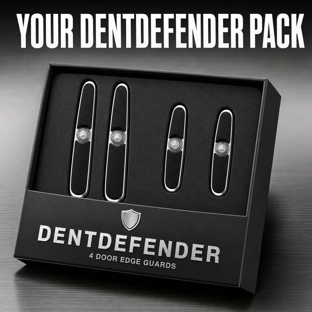 Your DentDefender pack: branded box holding 4 door edge guards