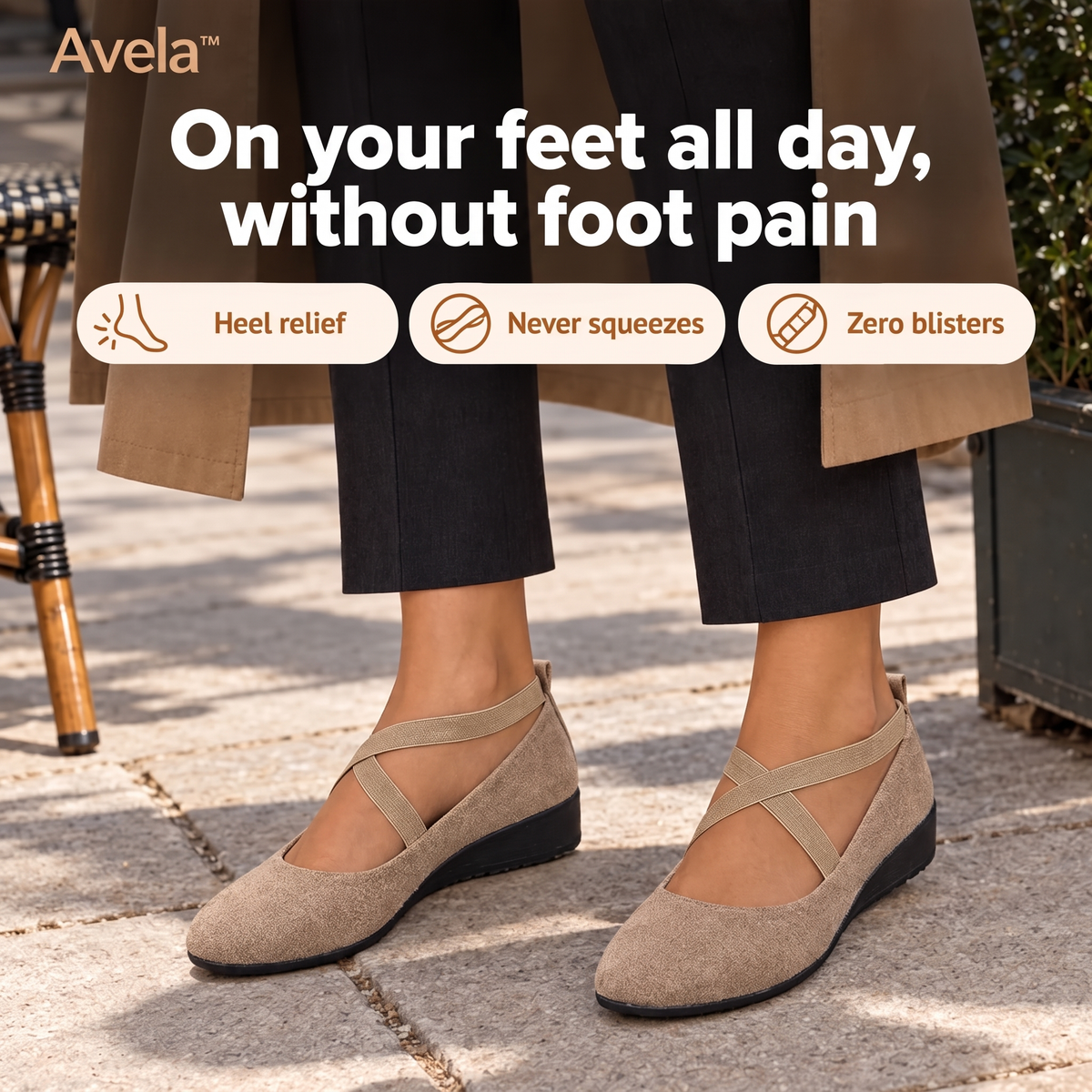 Avela™ wedge flats: on your feet all day without foot pain