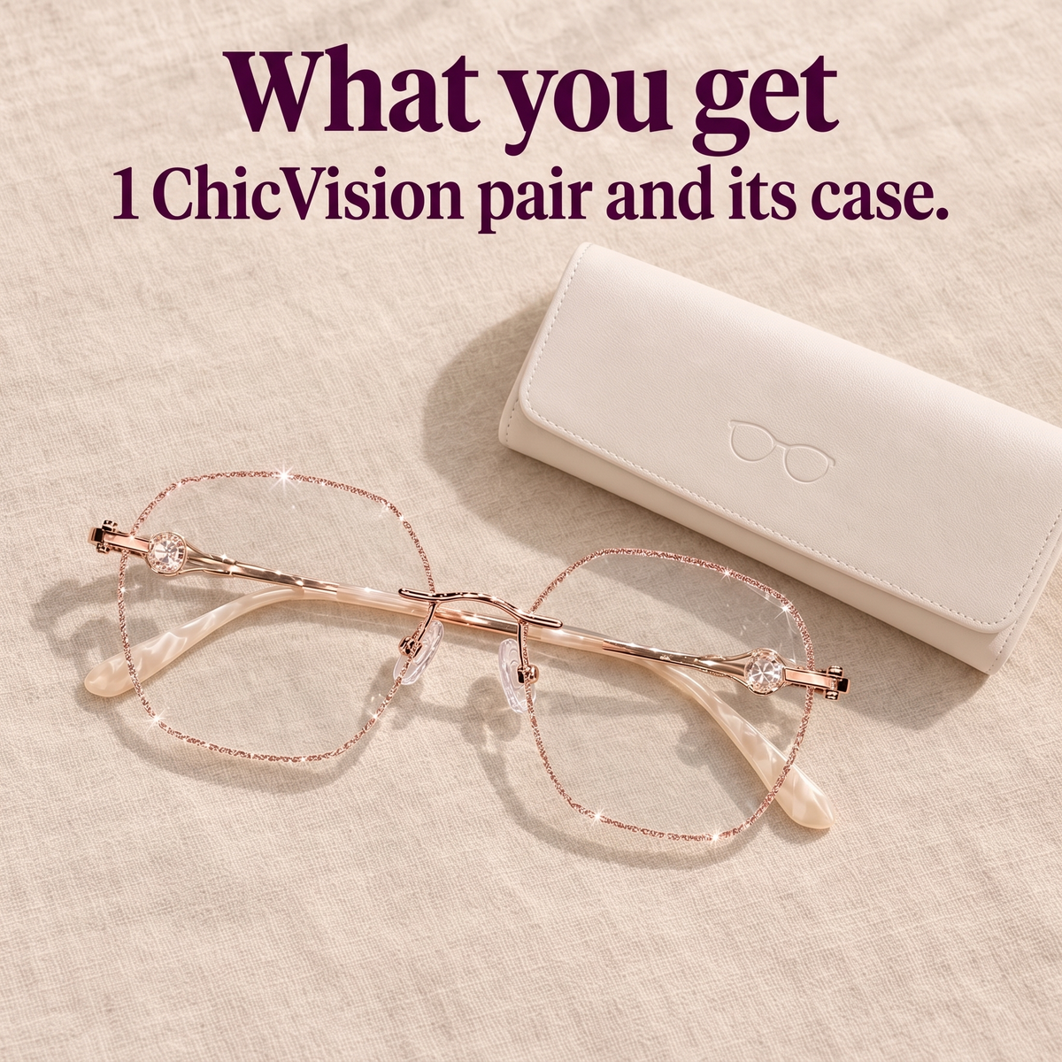 What is in the box: ChicVision glasses, case and cleaning cloth