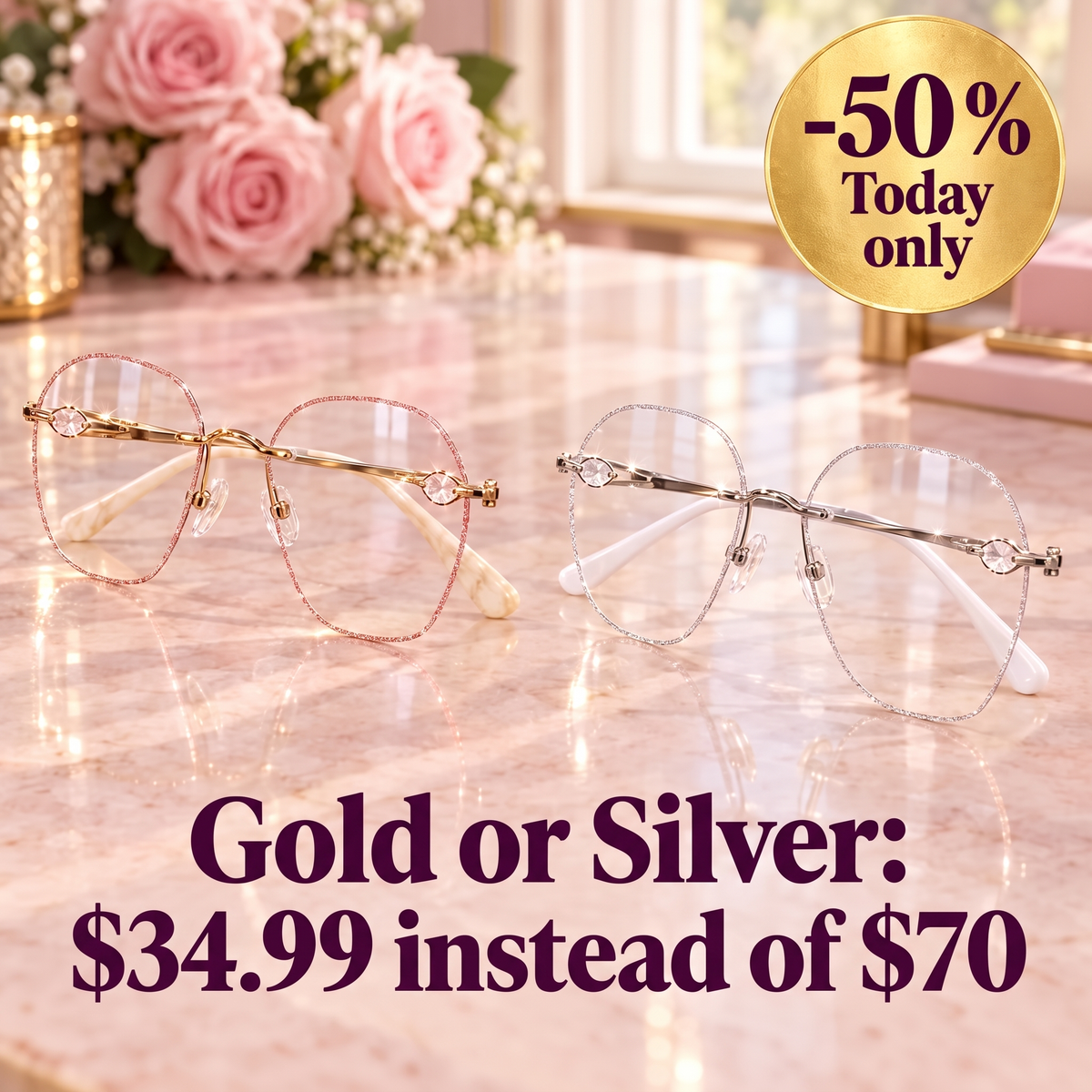 Gold or Silver: $34.99 instead of $70, 50% off today only