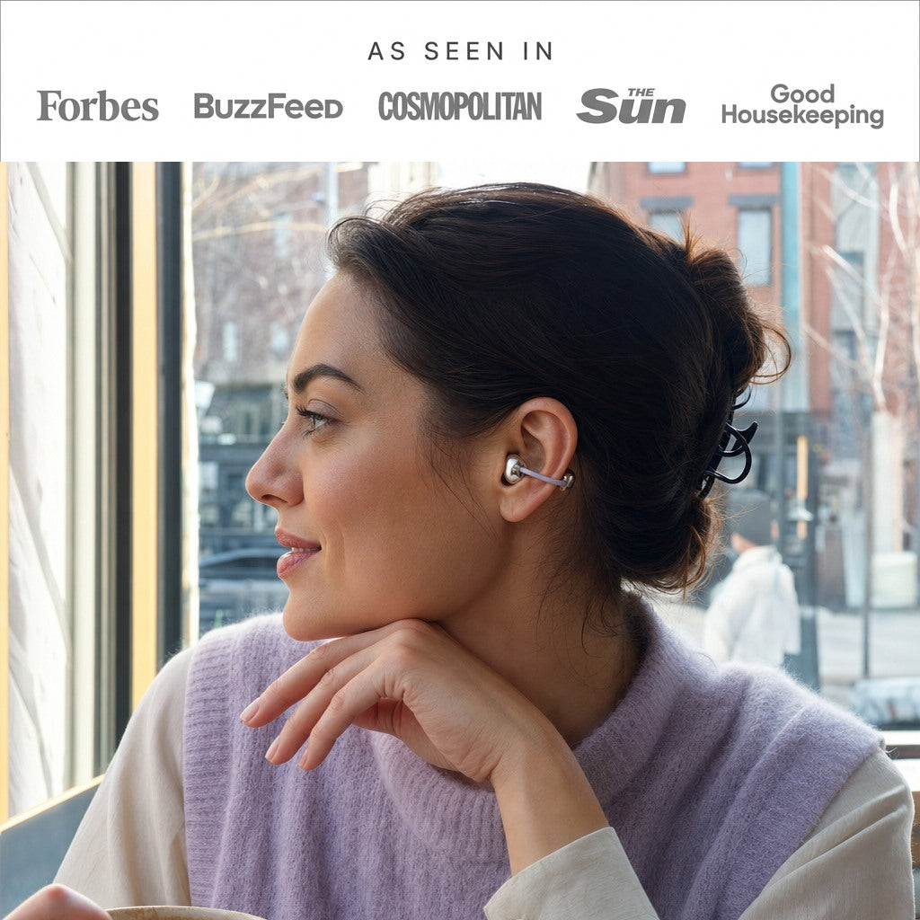 As seen in Forbes, BuzzFeed, Cosmopolitan, The Sun, Good Housekeeping: OpenBeats worn at a Brooklyn café