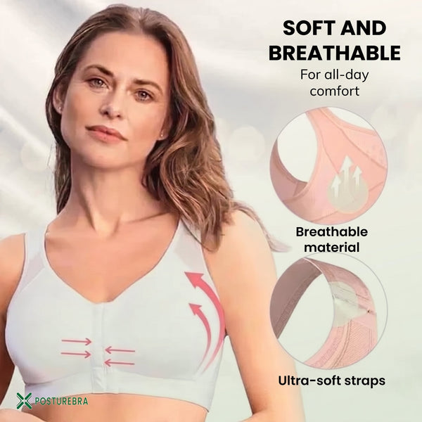 White PostureBra, soft breathable fabric