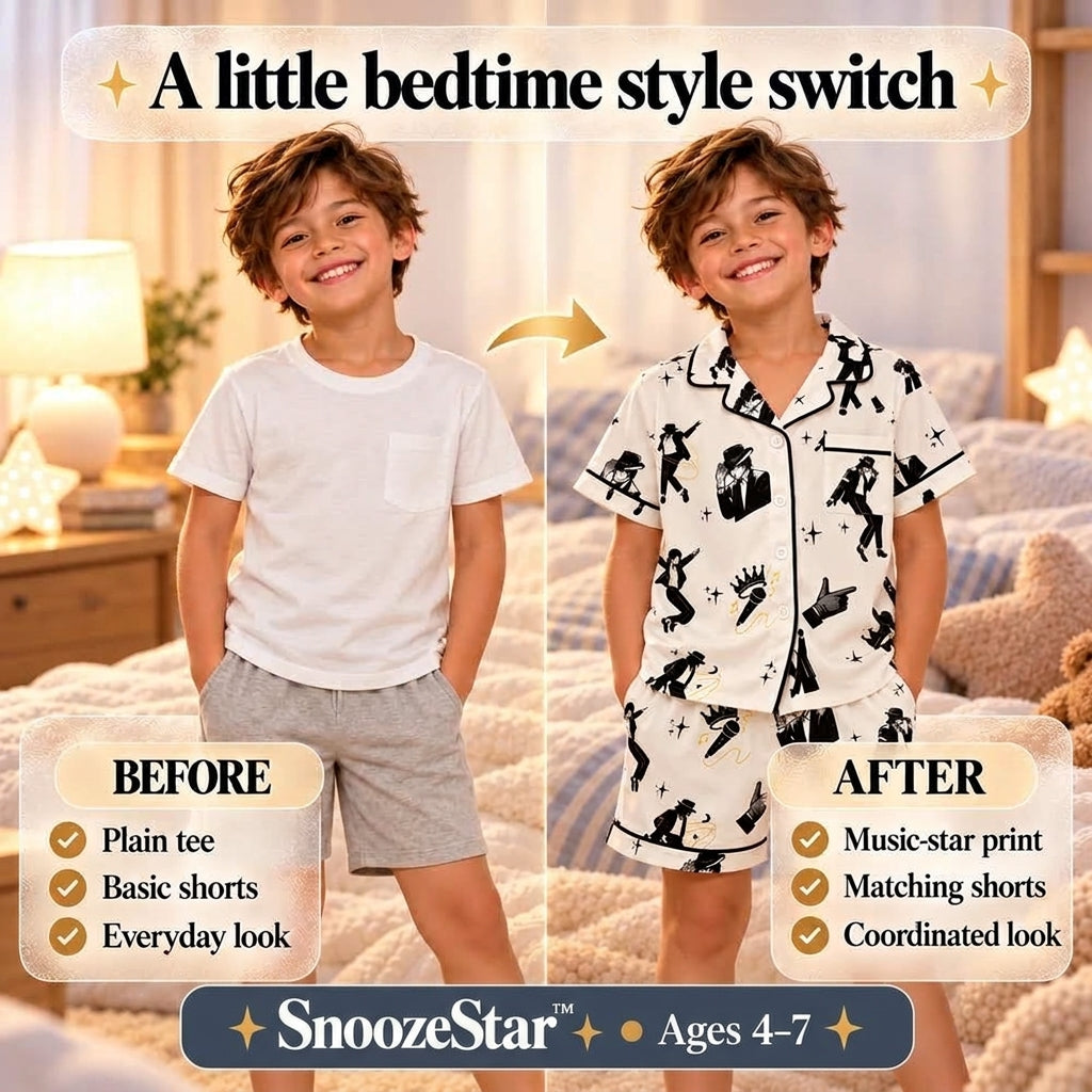 50% OFF TODAY | SnoozeStar™ - Kids' Retro Pajama Set