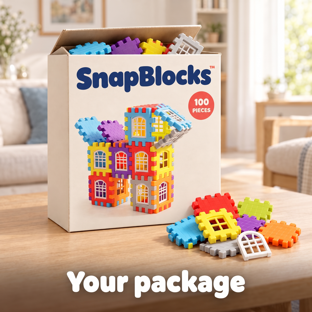 Your package: the SnapBlocks 100-piece box
